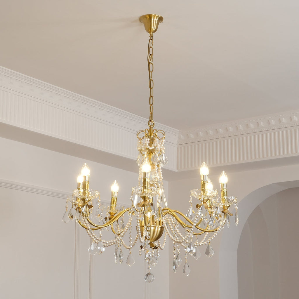 Lustre Chandelier en Cristal Perles Suspendues - Neutralighting