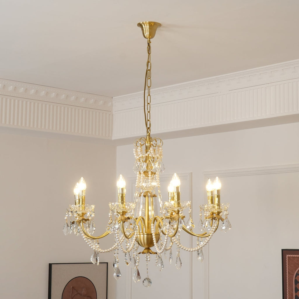 Lustre Chandelier en Cristal Perles Suspendues - Neutralighting