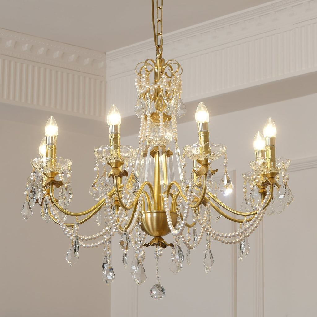 Lustre Chandelier en Cristal Perles Suspendues - Neutralighting