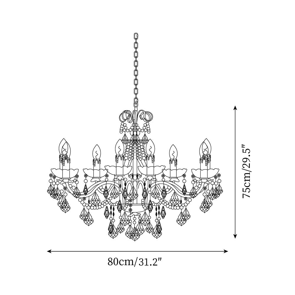 Lustre Chandelier en Cristal Perles Suspendues - Neutralighting
