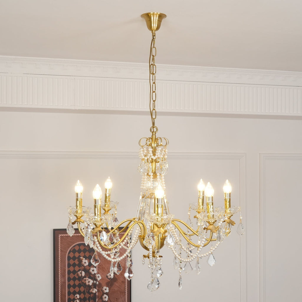 Lustre Chandelier en Cristal Perles Suspendues - Neutralighting