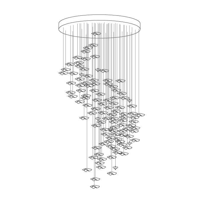 Nephele Chandelier Feuille en Cristal - Neutralighting