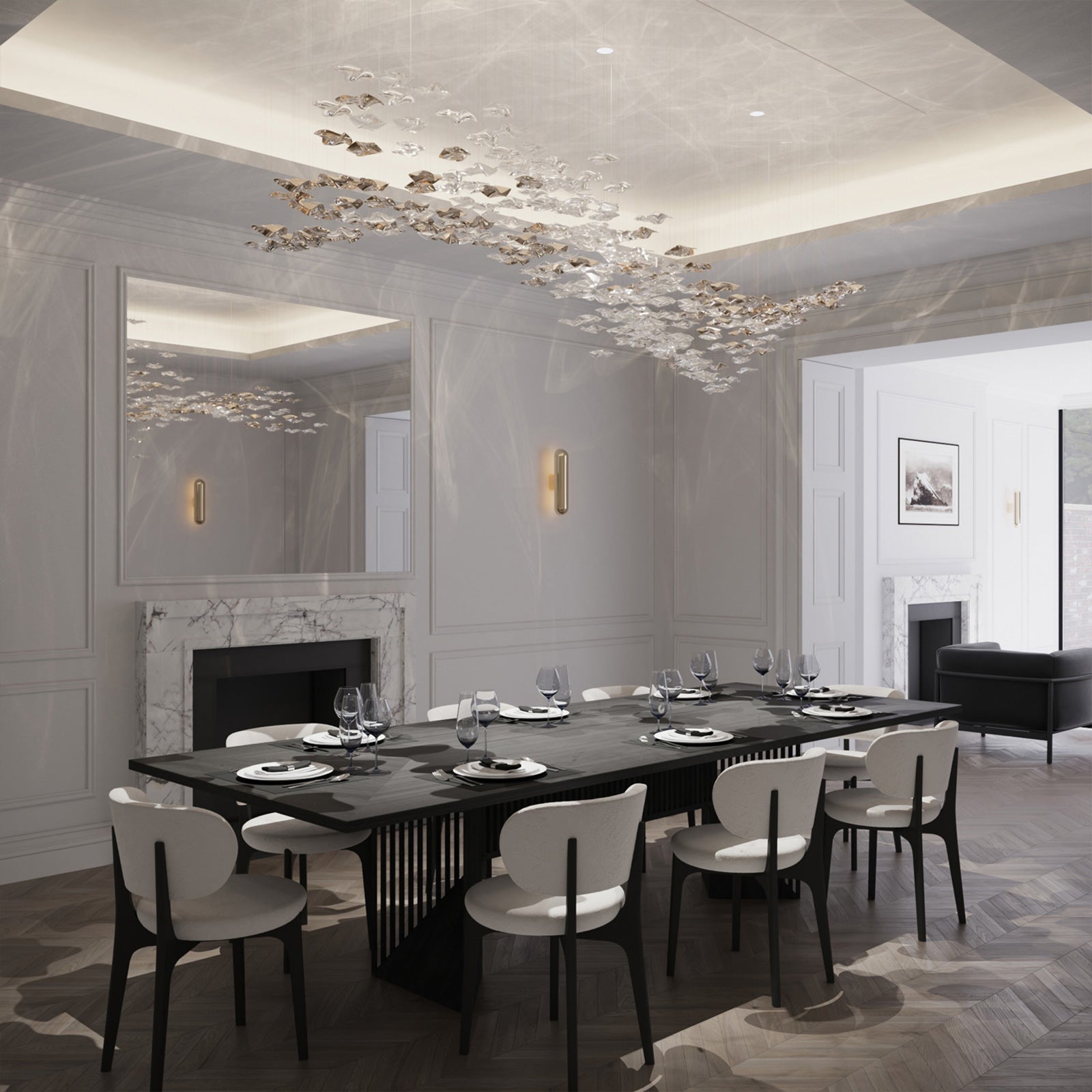 Nephele Chandelier Feuille en Cristal - Neutralighting