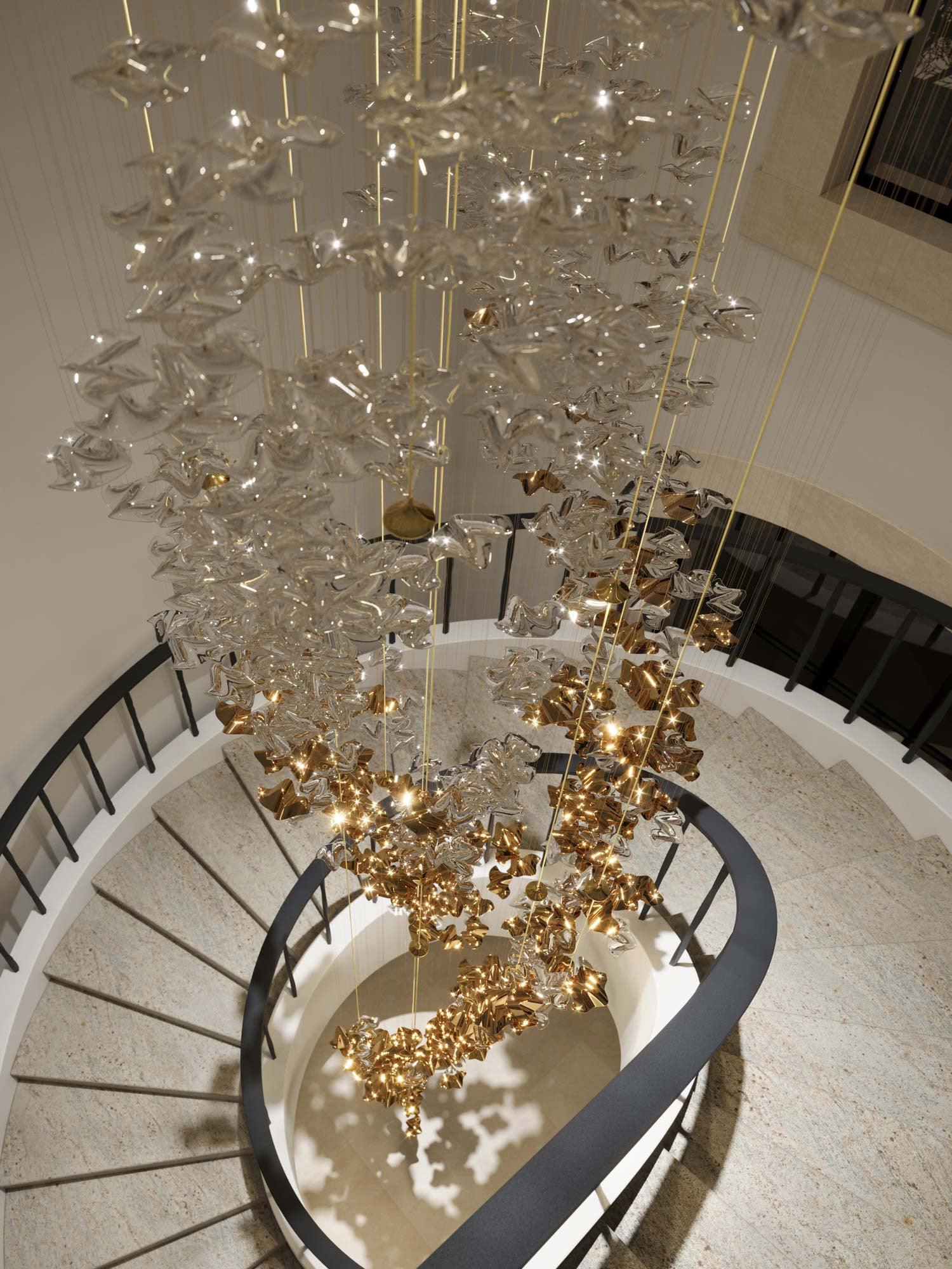 Vecarisra Suspension Lampes Art Verre Tidal Luxe - Neutralighting
