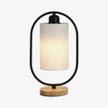 Lampe à poser moderne LED avec anneau et abat-jour tissu Nordic