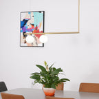 Solara Suspension en laiton linéaire satellite minimaliste - Neutralighting