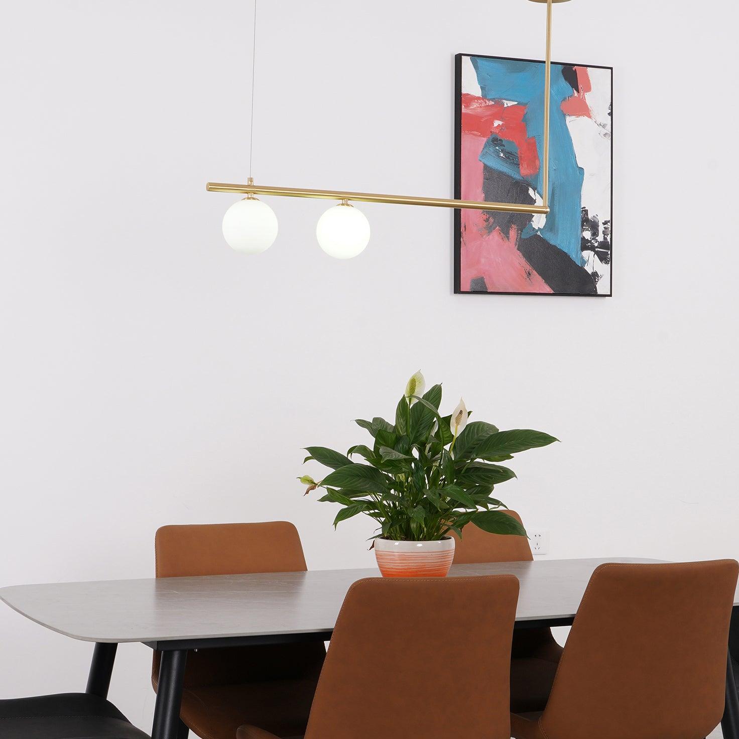 Solara Suspension en laiton linéaire satellite minimaliste - Neutralighting
