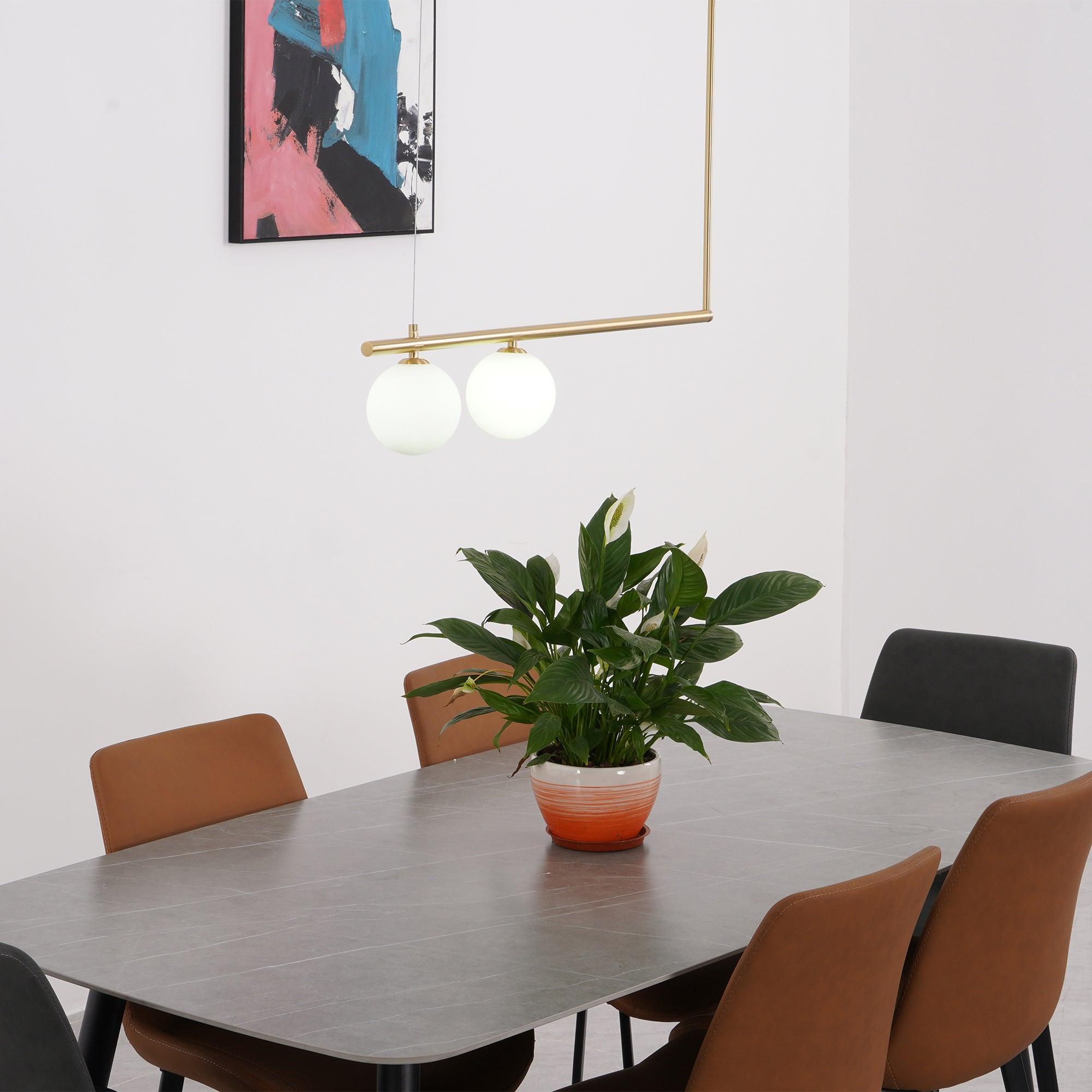 Solara Suspension en laiton linéaire satellite minimaliste - Neutralighting