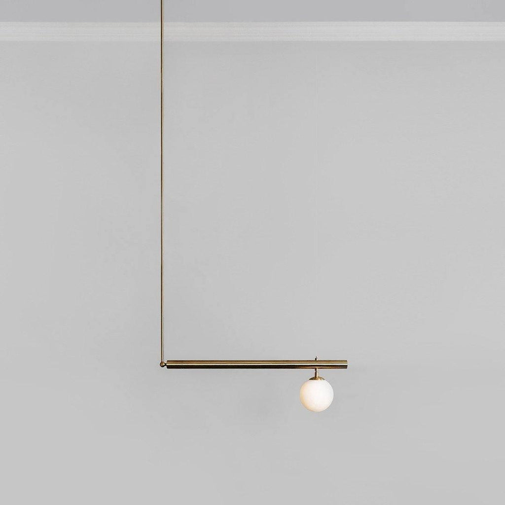 Solara Suspension en laiton linéaire satellite minimaliste - Neutralighting