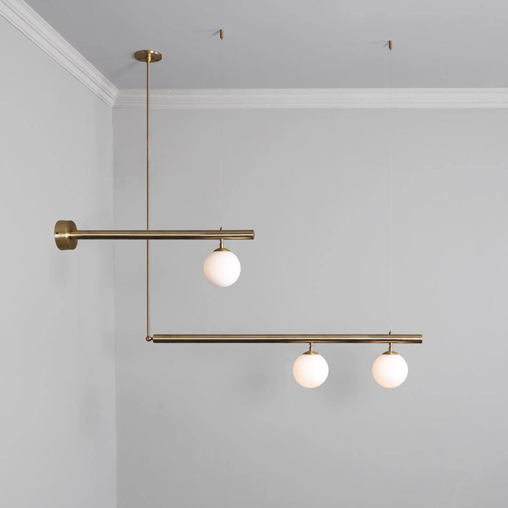 Solara Suspension en laiton linéaire satellite minimaliste - Neutralighting