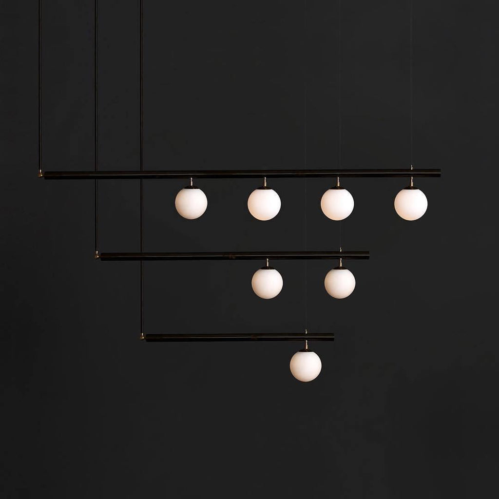 Solara Suspension en laiton linéaire satellite minimaliste - Neutralighting
