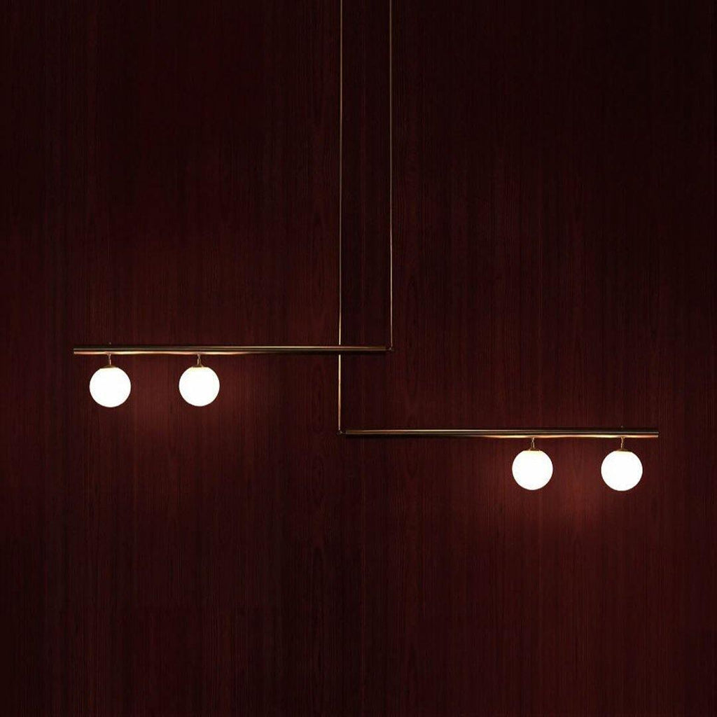 Solara Suspension en laiton linéaire satellite minimaliste - Neutralighting