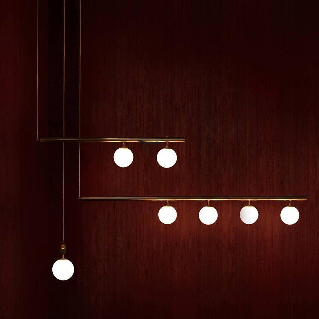 Solara Suspension en laiton linéaire satellite minimaliste - Neutralighting