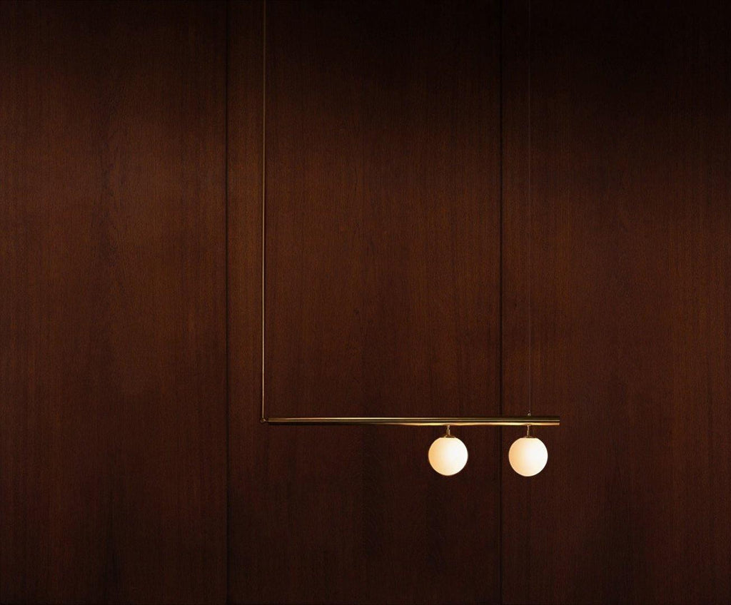 Solara Suspension en laiton linéaire satellite minimaliste - Neutralighting