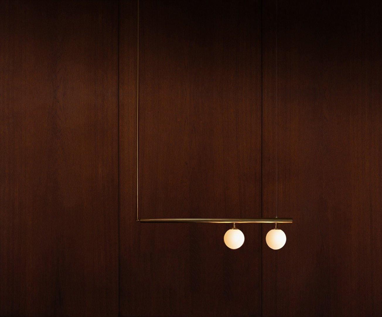 Solara Suspension en laiton linéaire satellite minimaliste - Neutralighting