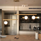 Solara Suspension en laiton linéaire satellite minimaliste - Neutralighting
