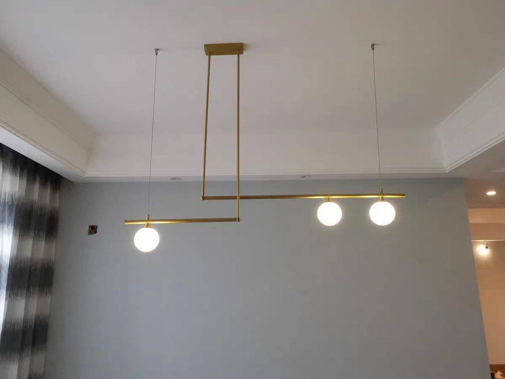 Solara Suspension en laiton linéaire satellite minimaliste - Neutralighting