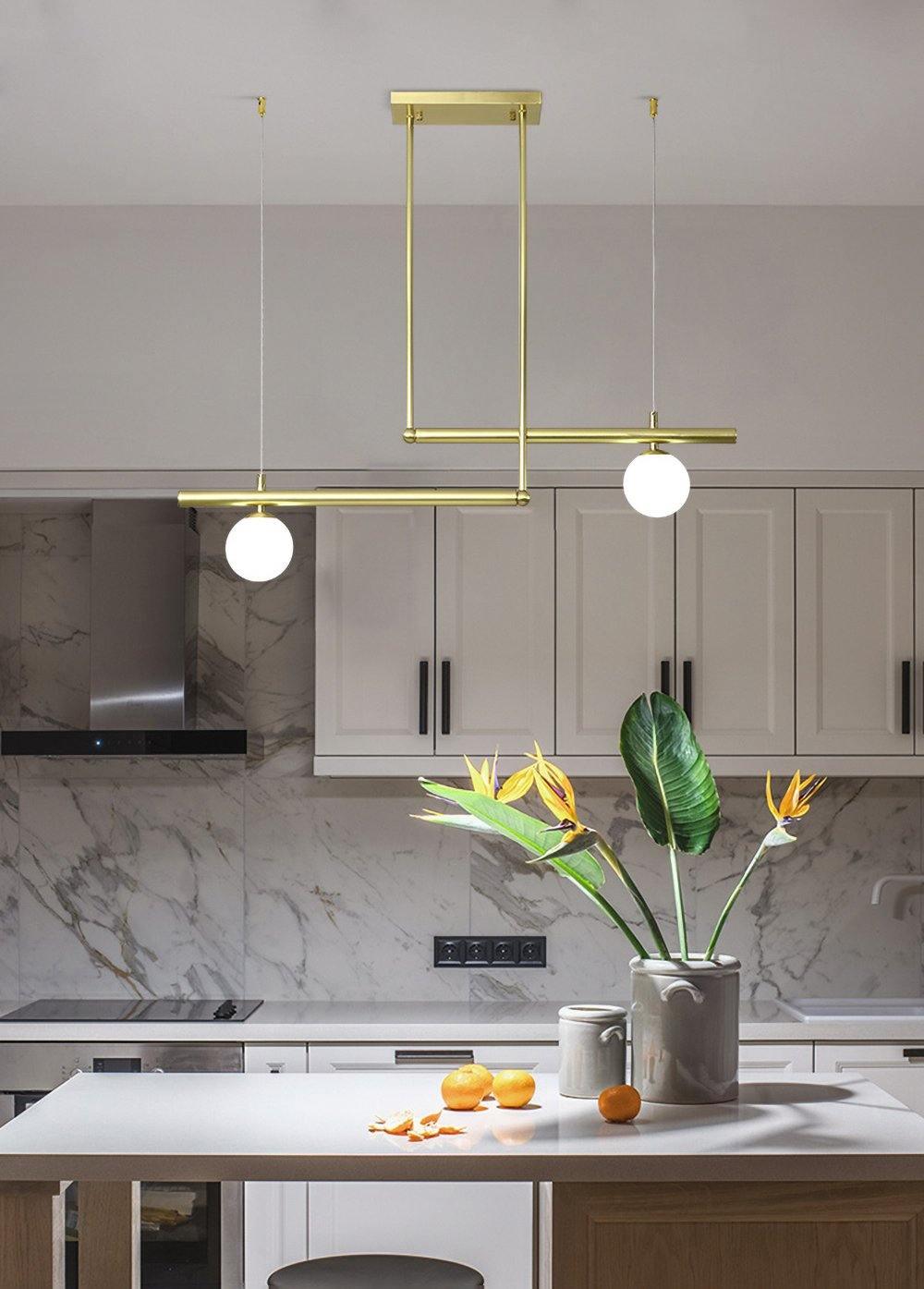 Solara Suspension en laiton linéaire satellite minimaliste - Neutralighting