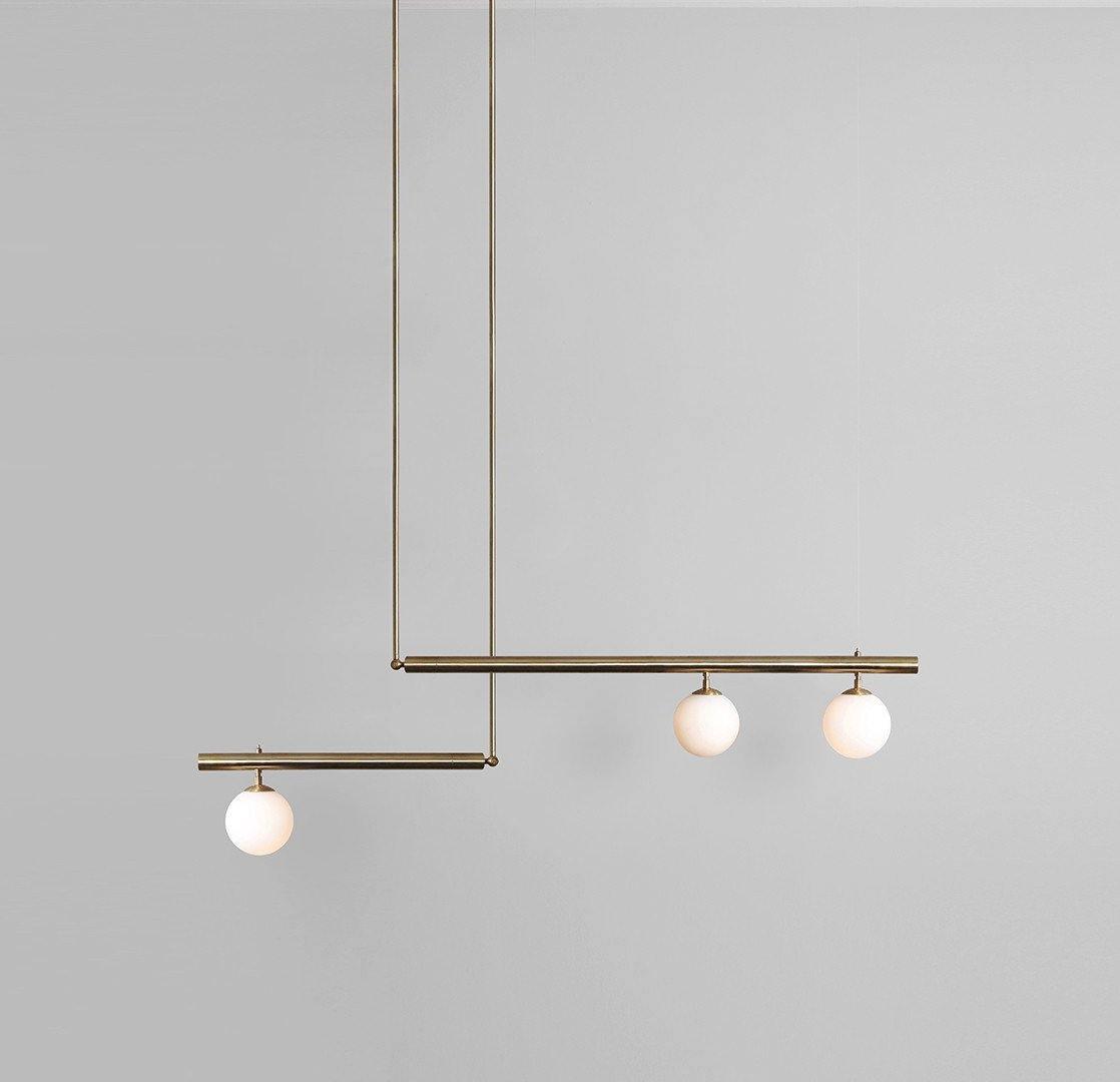 Solara Suspension en laiton linéaire satellite minimaliste - Neutralighting