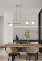 Solara Suspension en laiton linéaire satellite minimaliste - Neutralighting