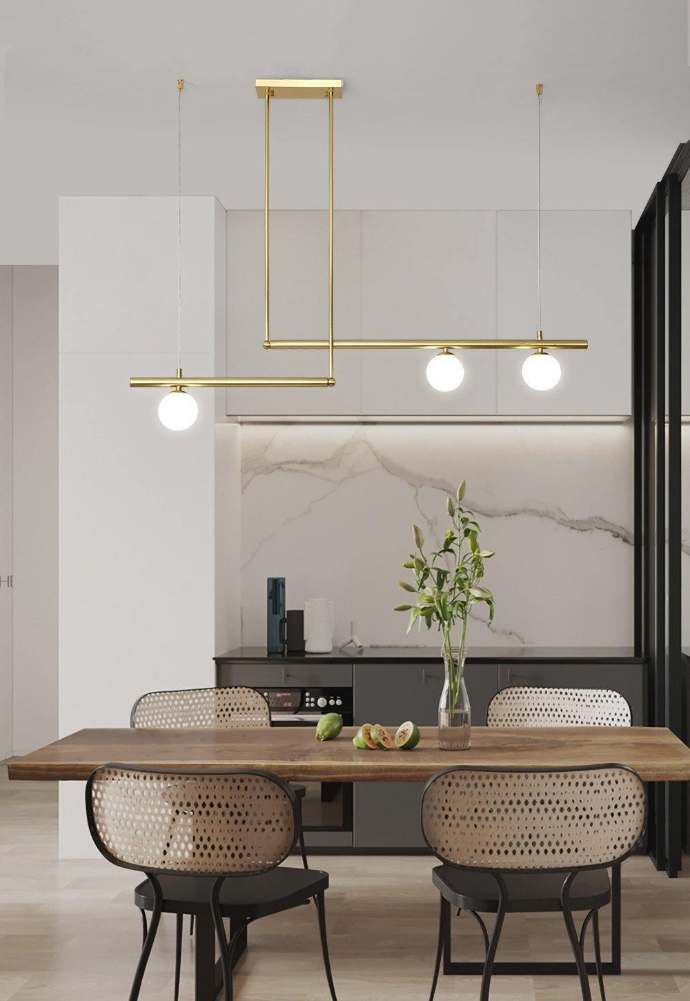 Solara Suspension en laiton linéaire satellite minimaliste - Neutralighting