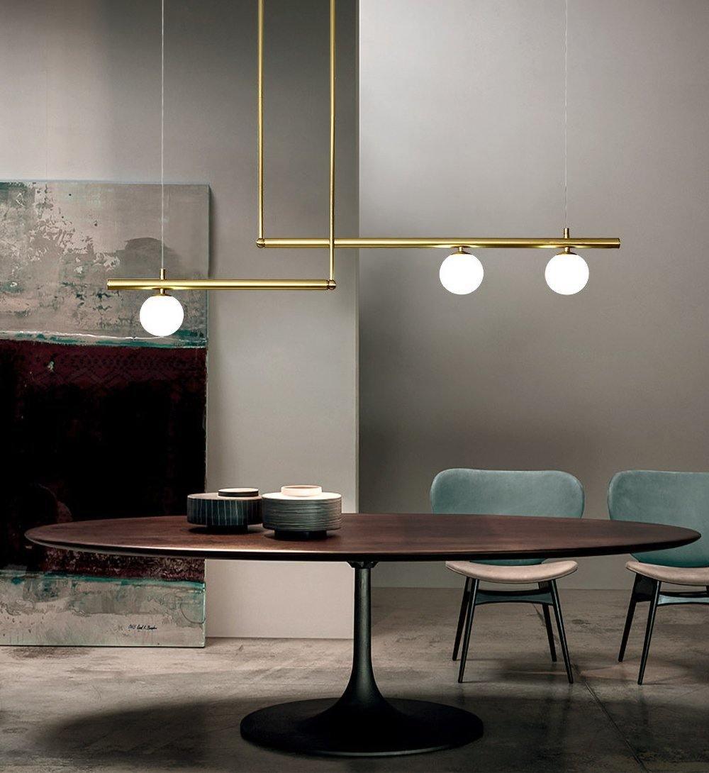 Solara Suspension en laiton linéaire satellite minimaliste - Neutralighting