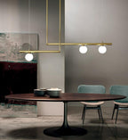 Solara Suspension en laiton linéaire satellite minimaliste - Neutralighting
