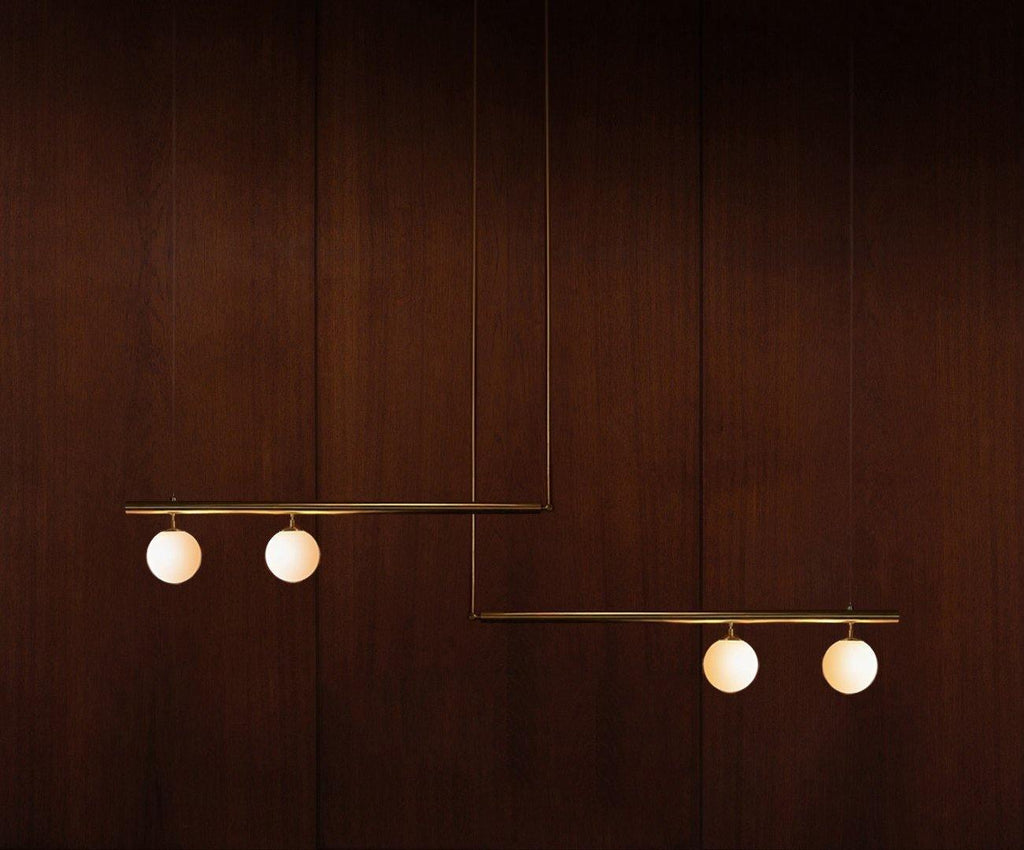 Solara Suspension en laiton linéaire satellite minimaliste - Neutralighting