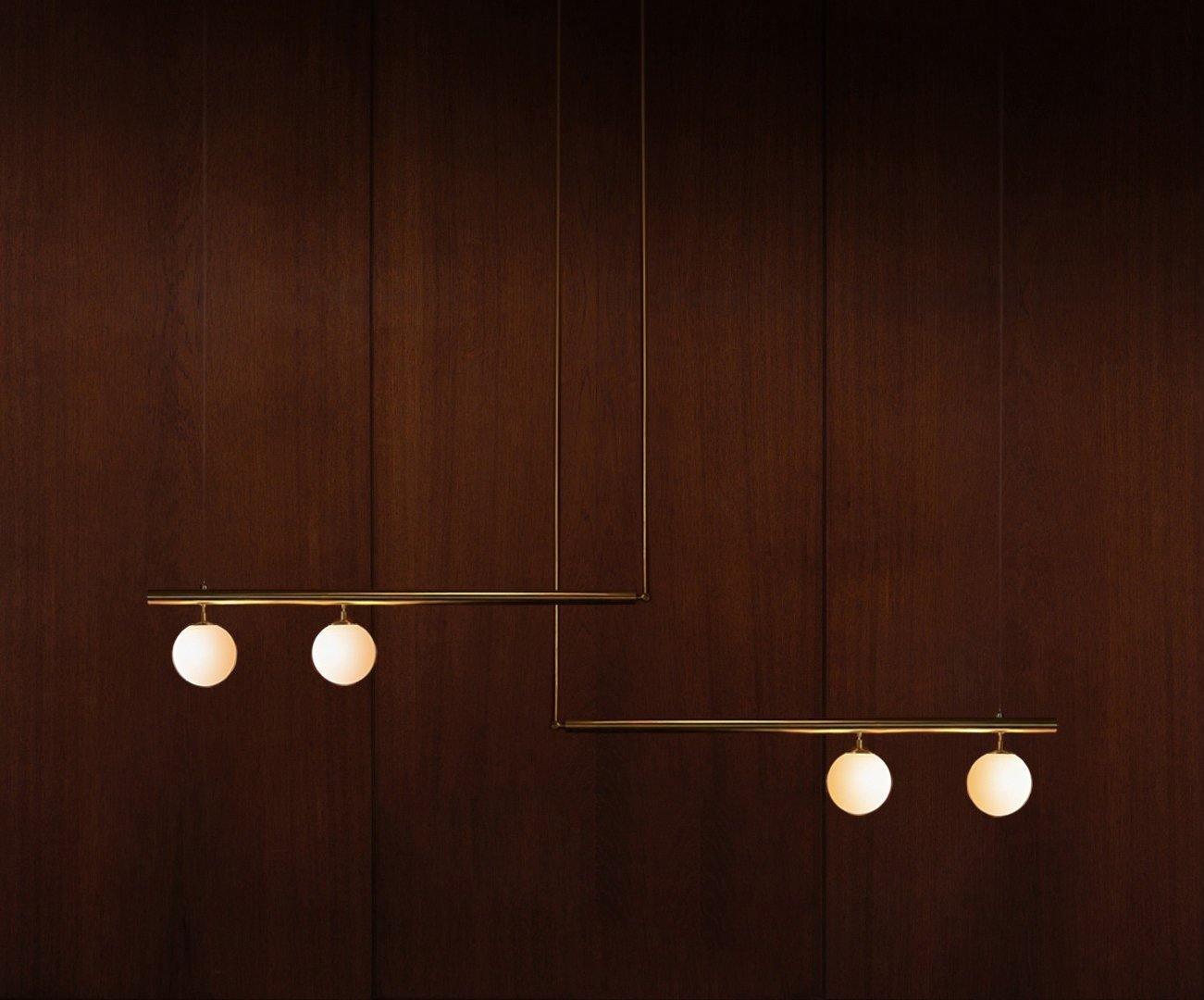 Solara Suspension en laiton linéaire satellite minimaliste - Neutralighting