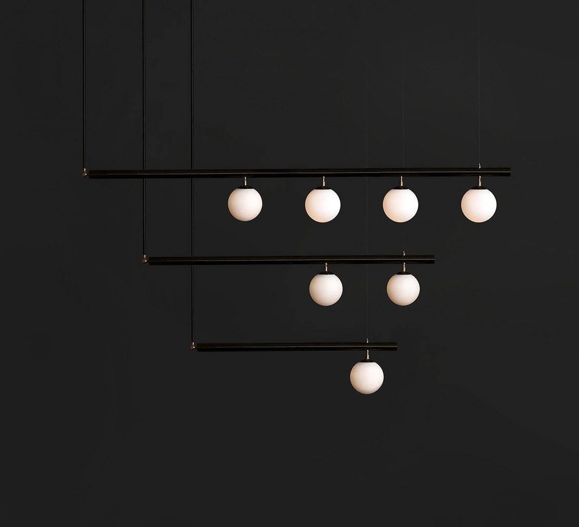 Solara Suspension en laiton linéaire satellite minimaliste - Neutralighting
