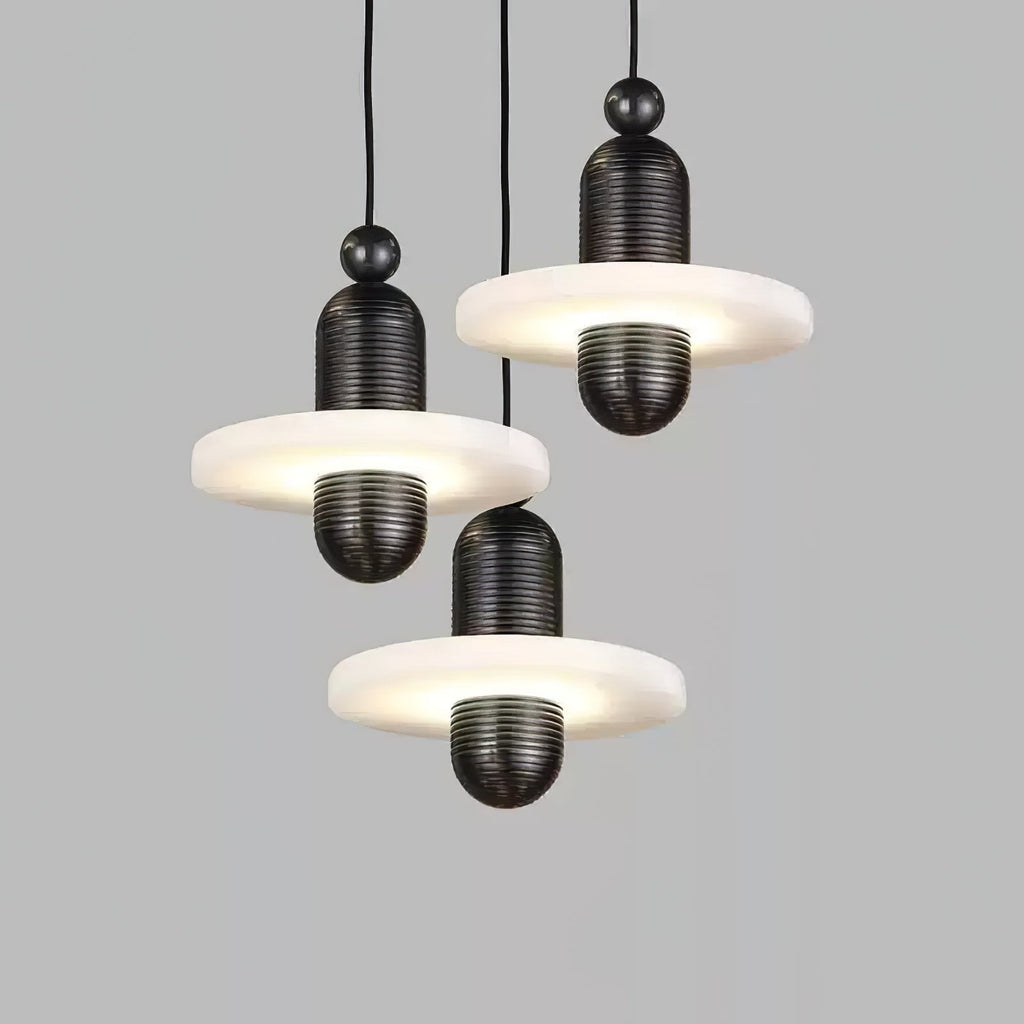 Orion Suspension Laiton Brossé Alabastre - Neutralighting