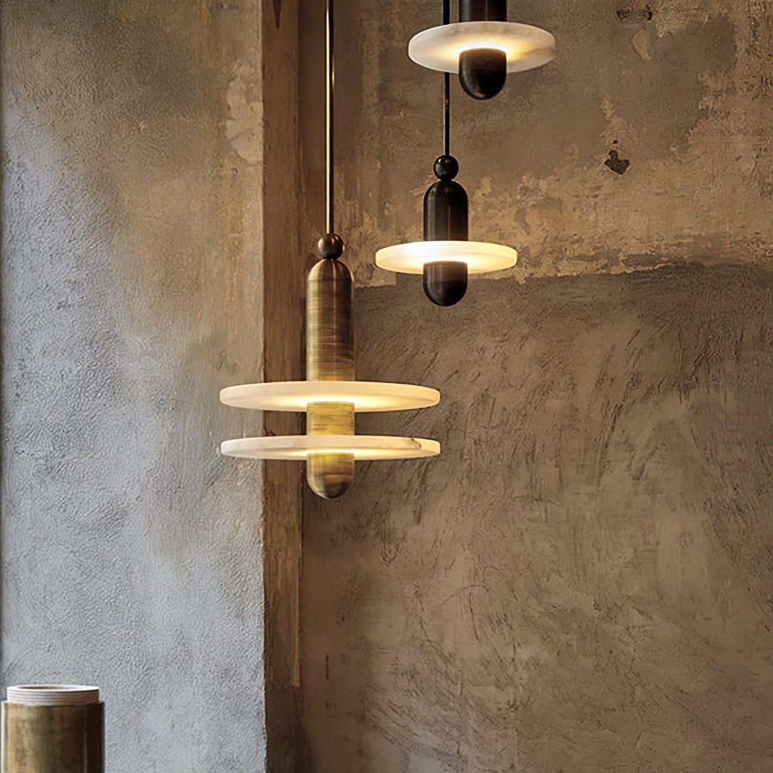 Orion Suspension Laiton Brossé Alabastre - Neutralighting