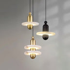 Orion Suspension Laiton Brossé Alabastre - Neutralighting