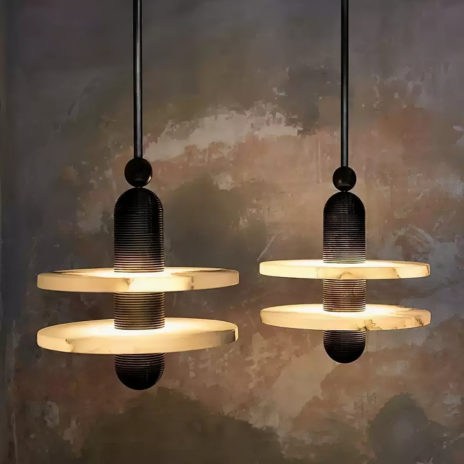 Orion Suspension Laiton Brossé Alabastre - Neutralighting