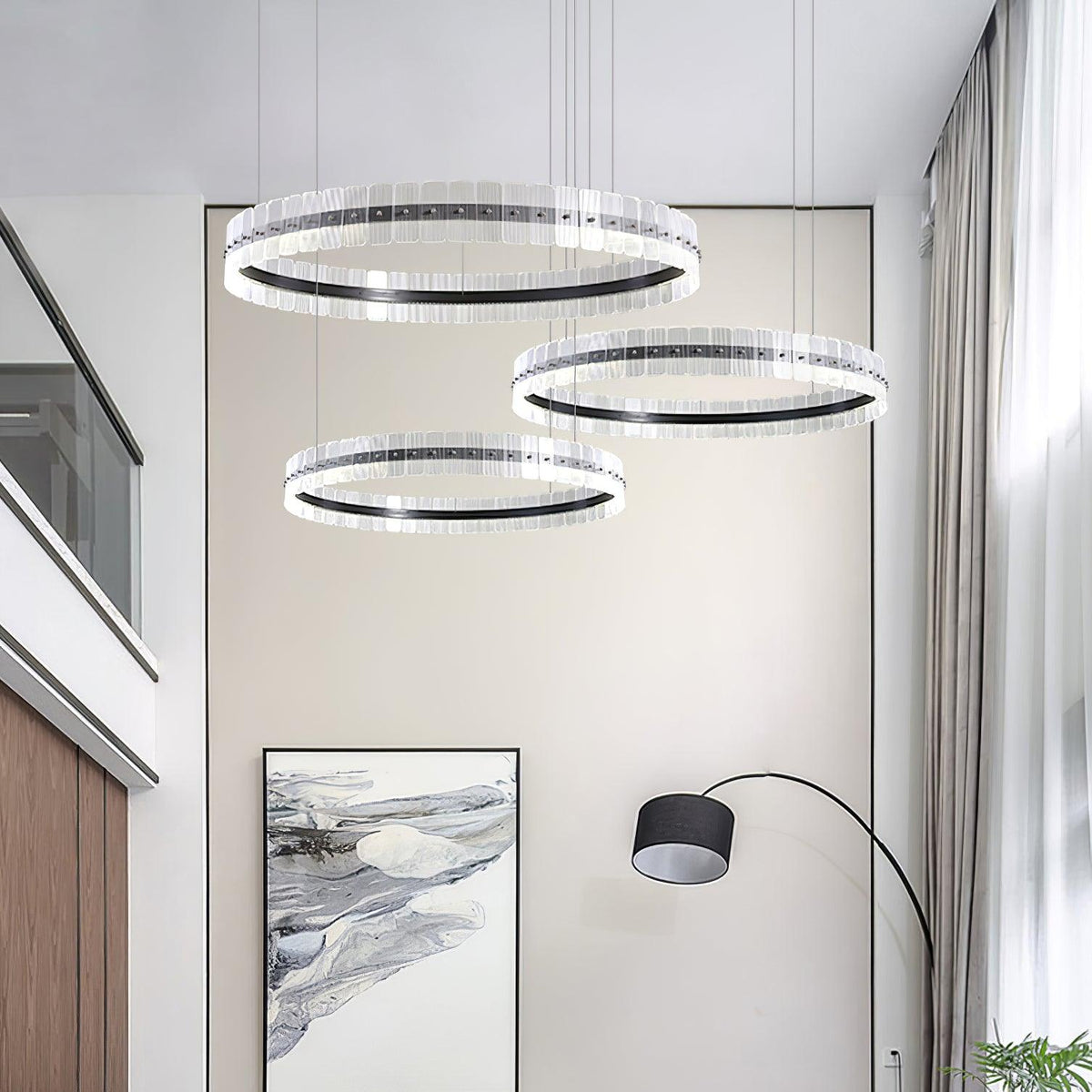 Lustra Chandelier Saturno LED avec Blocs Acryliques - Neutralighting