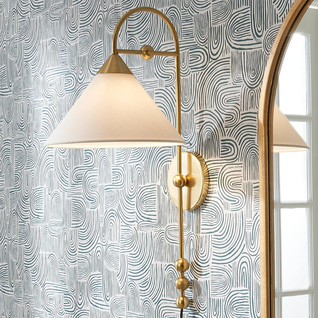 Cisorir Applique Murale Élégance Vintage à Brancher en Laiton et Tissu - Neutralighting