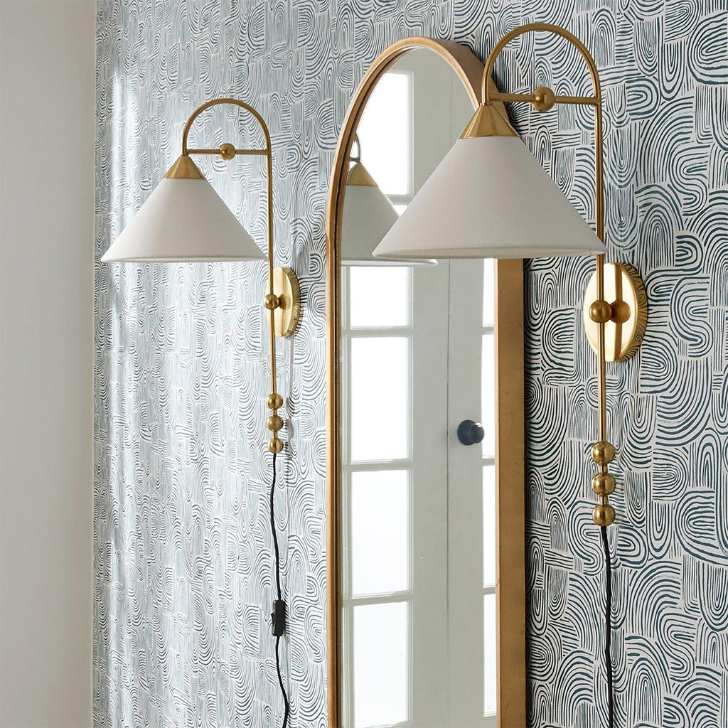 Cisorir Applique Murale Élégance Vintage à Brancher en Laiton et Tissu - Neutralighting