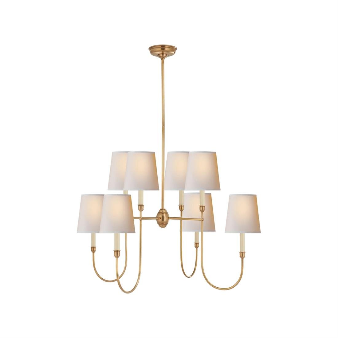 Lustra Chandelier Vendôme en Laiton avec Abat-jour Blanc - Neutralighting