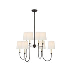 Lustra Chandelier Vendôme en Laiton avec Abat-jour Blanc - Neutralighting