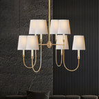 Lustra Chandelier Vendôme en Laiton avec Abat-jour Blanc - Neutralighting