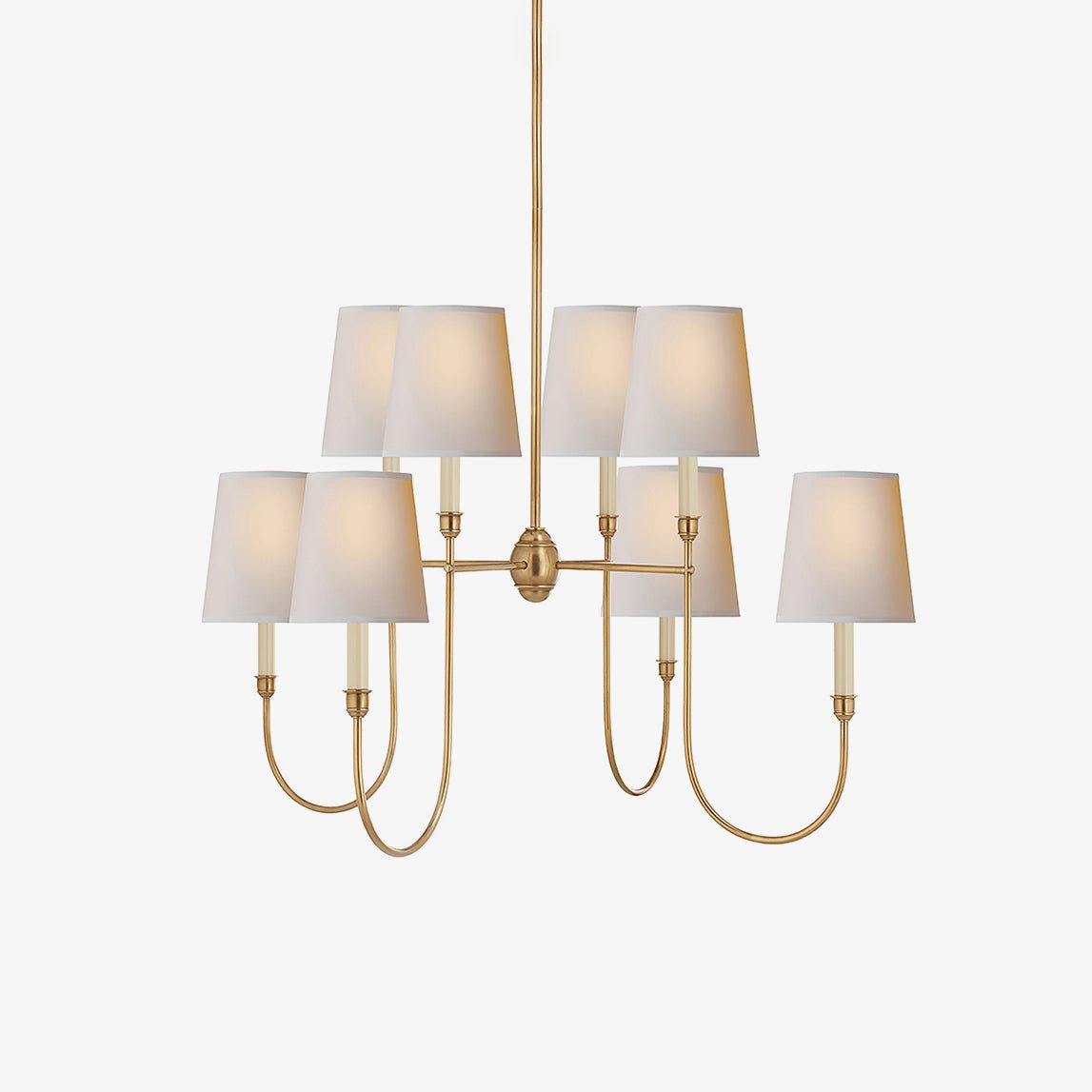 Lustra Chandelier Vendôme en Laiton avec Abat-jour Blanc - Neutralighting