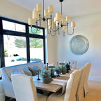 Lustra Chandelier Vendôme en Laiton avec Abat-jour Blanc - Neutralighting