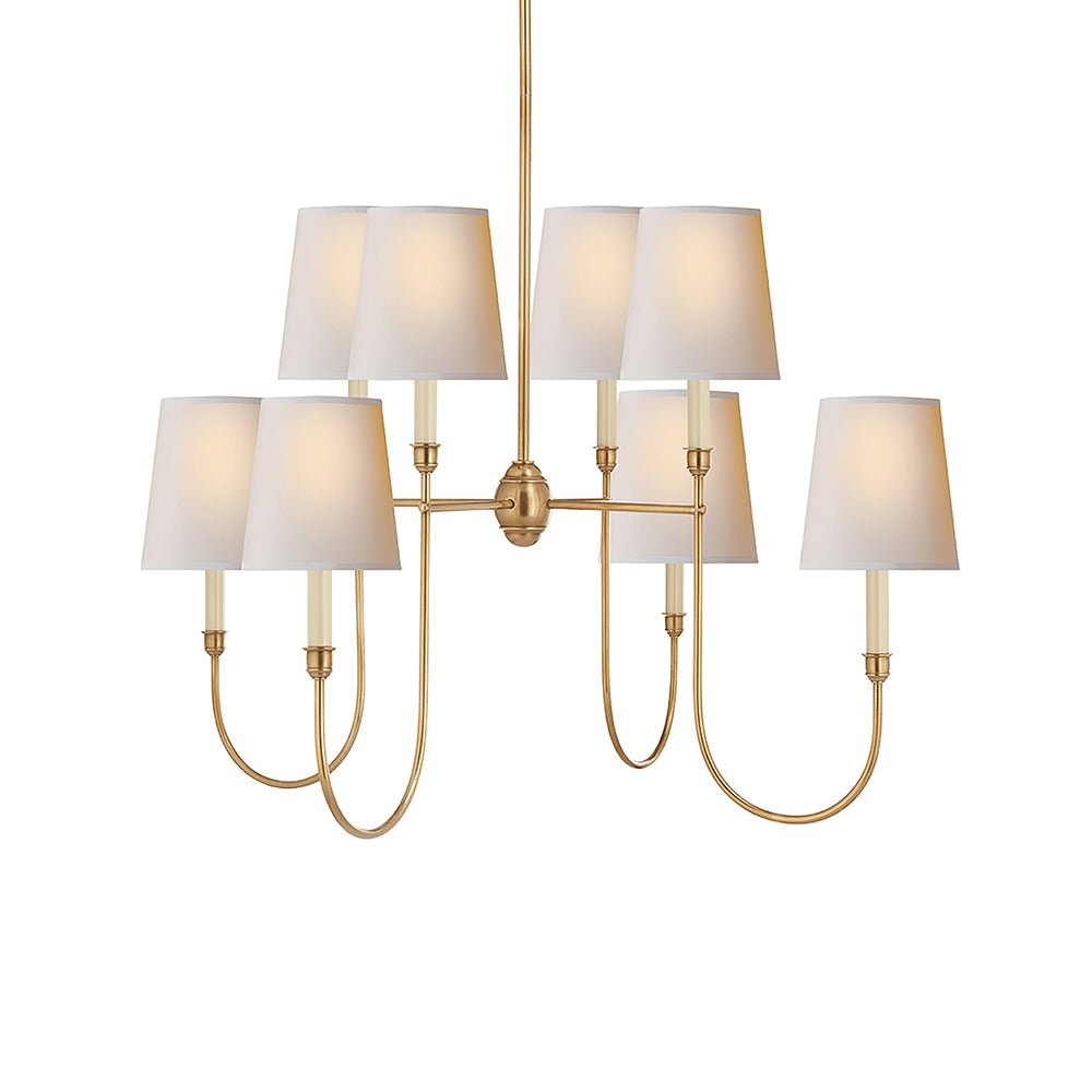 Lustra Chandelier Vendôme en Laiton avec Abat-jour Blanc - Neutralighting