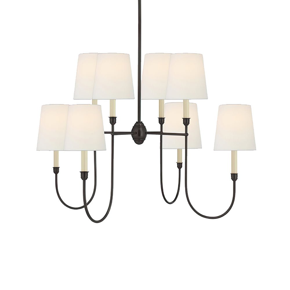 Lustra Chandelier Vendôme en Laiton avec Abat-jour Blanc - Neutralighting