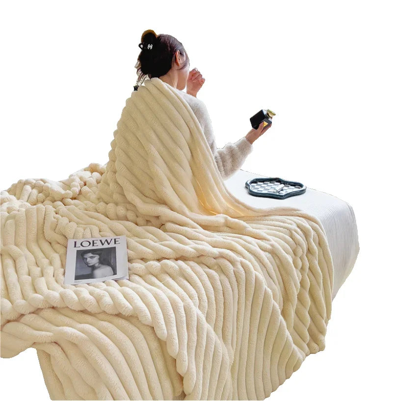 Plaid plaid épais doux en polaire corail pour lit Éléonore Poème - Une Note Singulière dans le Décor