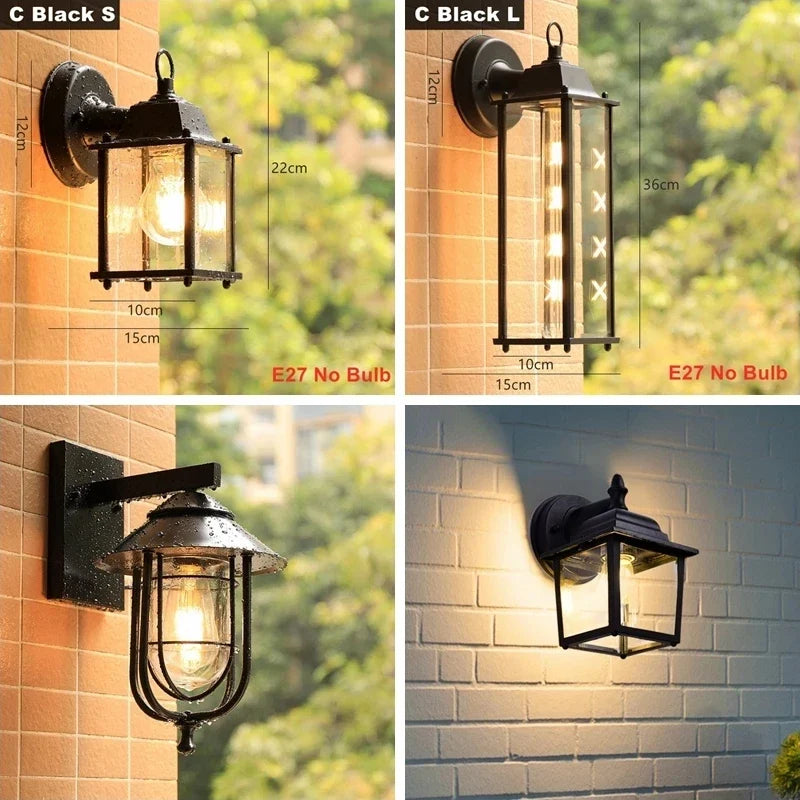 Applique murale — LED rustique en fer vintage pour intérieur et extérieur