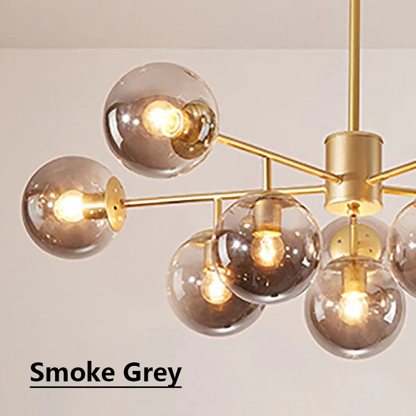 Lustre — Sandyha moderne LED lustre en verre moléculaire de luxe