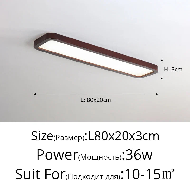 Plafonnier led ultra-mince moderne pour entrée et balcon Viviane Lueur en Bois - Matière Chaleureuse & Lignes Élégantes