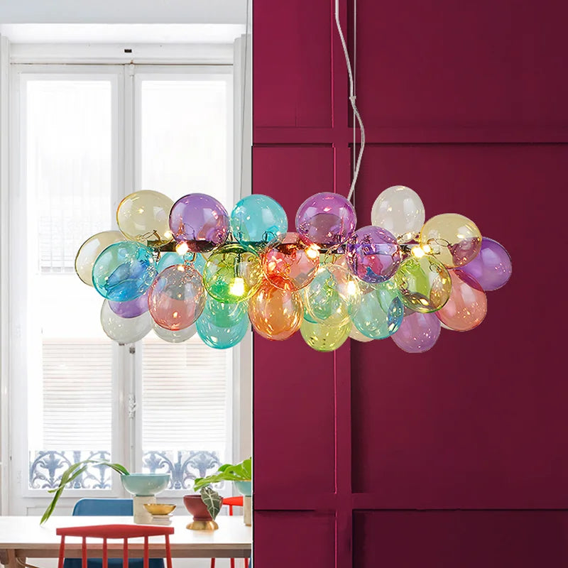 Suspension — Moonriver éclairage moderne créatif couleur lampes suspendues pour plafond boule de verre lustre salon suspension lumière chambre décor