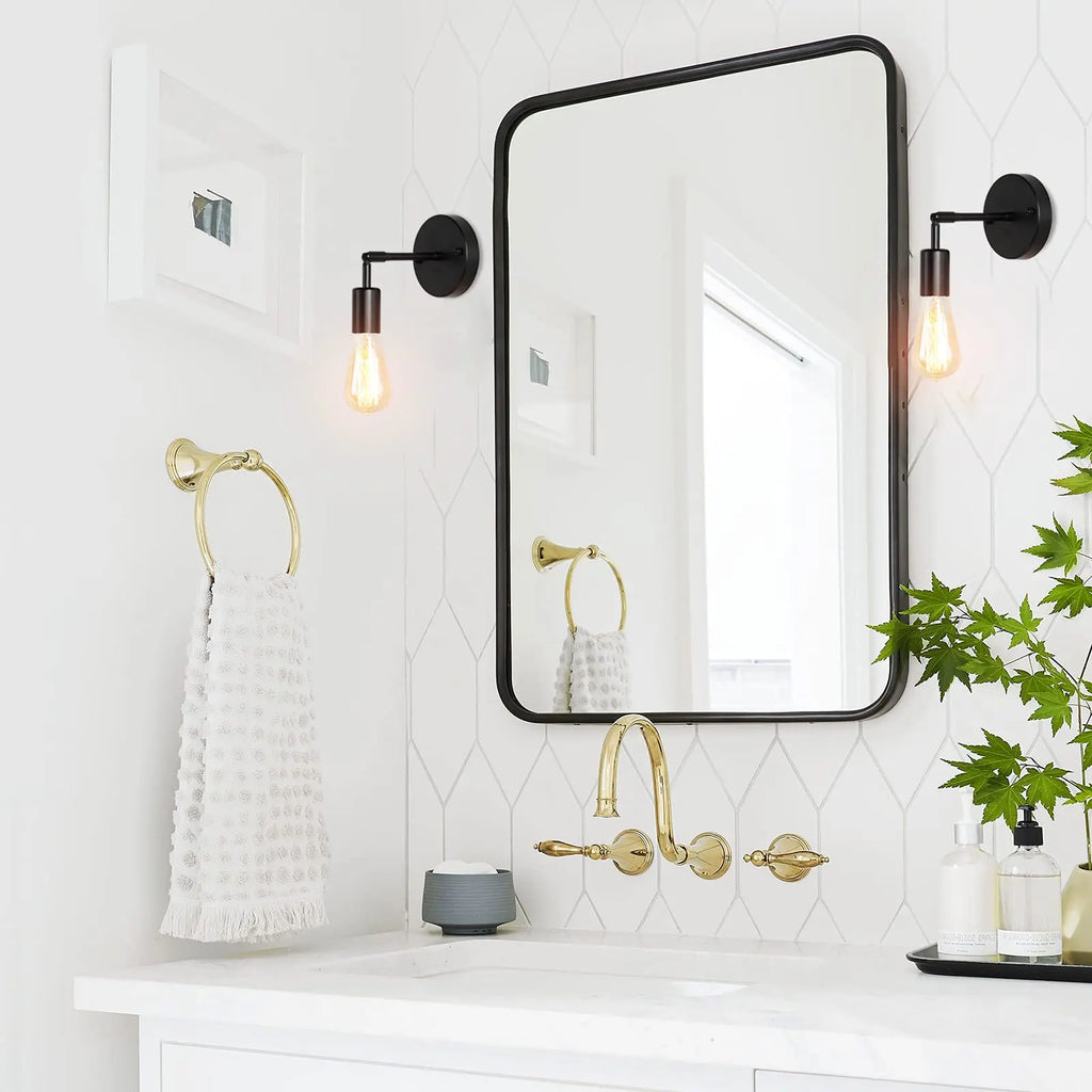 Plafonnier — Vintage applique murale LED lampe 180 ° rotatif industriel E27 chambre chevet salle de bain miroir applique murale vanité luminaire plafonnier